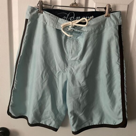 Old Navy Men’s Blue / Brown Board Shorts Size Medium - Picture 1 of 6